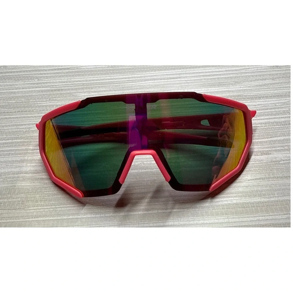 X-TIGER Cycling Sunglasses Pink Mirrored Shield Lens MTB Road Bike UV400 Sports